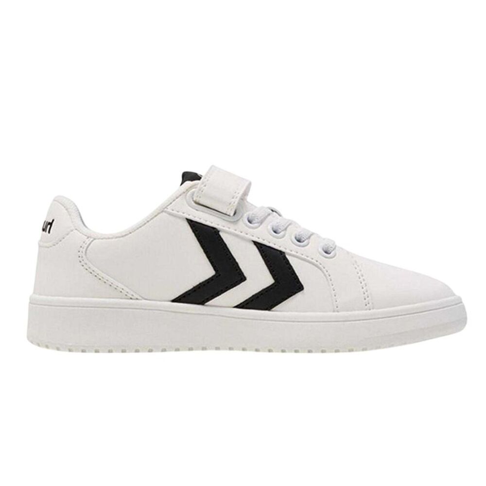 Hummel Childrens/Kids Derby Flat Court Trainers / White/Black